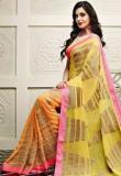 Vishal Georgette Yellow Saree Women