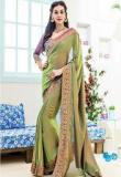 Vishal Green Embellished Saree women