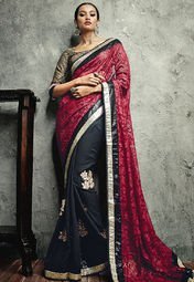 Vishal Iifa Collection By Vikram Phadnis Maroon Embroidered Saree women