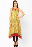 Vishudh Mustard Yellow Printed Kurta Women