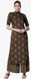 Vishudh Olive Printed Kurta With Palazzo women