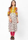 Vishudh Printed Cream Kurta Women