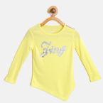 VITAMINS Girls Yellow Printed Top