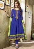 Viva N Diva Embroidered Blue Dress Material Women