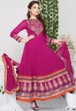 Viva N Diva Embroidered Pink Dress Material Women