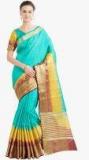 Viva N Diva Turquoise Printed Saree Women