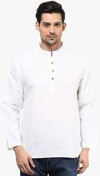 Vivid India White Solid Kurta men