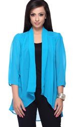 Vovoka Blue Solid Shrug women