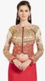 Vritikamesmer Beige Embroidered Saree Blouse women