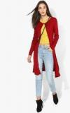 W Acrylic Blend Red Textured Shrug Women