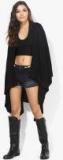 W Black Solid Shrug Women