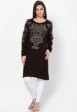 W Brown Solid Kurtas Women