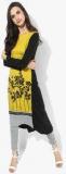 W Mustard Yellow Embellished Acrylic Kurta Women