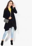 W Navy Blue Ribbed Shrug Women