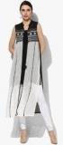 W Off White Printed Polyester Gilet Women