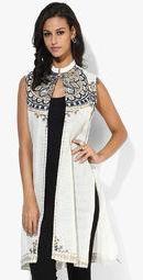 W Off White Printed Silk Blend Gilet Women