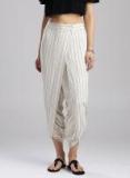 W Off White Striped Salwar Women