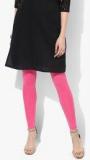 W Pink Solid Leggings Women