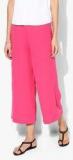 W Pink Solid Regular Fit Palazzo women