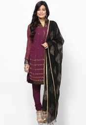 W Viscose Blend Black Printed Dupatta Women