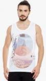 Wear Your Mind Multicoloured Graphic Round Neck Vest Men