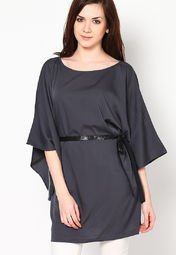 Westhreads Poncho Sleeve Grey Solid Kaftan Women