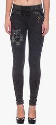 Wild Hawk Black Embroidered Jeans women