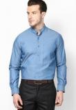 Wills Lifestyle Aqua Blue Formal Shirt Men