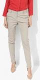 Wills Lifestyle Beige Checked Slim Fit Chinos women