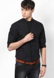 Wills Lifestyle Black Casual Shirt men