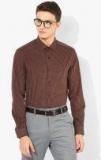 Wills Lifestyle Brown Checked Slim Fit Formal Shirt Men