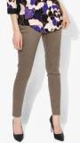 Wills Lifestyle Brown Solid Slim Fit Chinos women