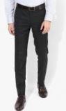 Wills Lifestyle Charcoal Grey Checked Skinny Fit Formal Trouser men