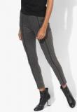 Wills Lifestyle Charcoal Grey Textured Leggings Women