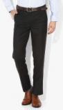 Wills Lifestyle Coffee Brown Solid Regular Fit Formal Trouser men