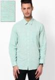 Wills Lifestyle Green Casual Shirt Men