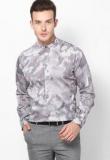 Wills Lifestyle Grey Printed Formal Shirt Men