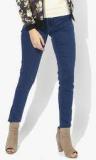 Wills Lifestyle Navy Blue Solid Mid Rise Skinny Fit Jeans women