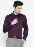 Wills Lifestyle Purple Solid Slim Fit Formal Shirt Men