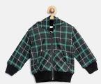 Wingsfield Black & Teal Green Checked Hooded Sweatshirt Girls