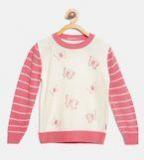 Wingsfield Cream Coloured Printed Pullover With Sequinned Detail Girls