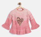 Wingsfield Pink Embellished Pullover Girls