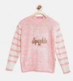 Wingsfield Pink Printed Pullover Girls