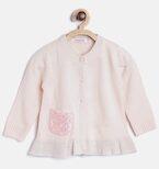 Wingsfield Pink Solid Cardigan girls