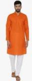 Wintage Orange Solid Kurta Pyjama Men