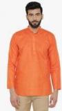 Wintage Orange Solid Straight Kurta Men