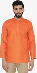 Wintage Orange Solid Straight Kurta men