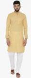 Wintage Yellow Self Design Kurta Pyjama Men