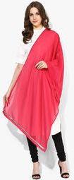 Wishful By W Pink Embellished Poly Georgette Dupatta Women