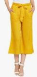 Wisstler Yellow Solid Regular Fit Trousers Women